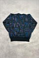 VINTAGE KNITTED JUMPER ABSTRACT PATTERNED KNIT SWEATER