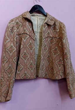 Vintage Edwardian floral embroidered light jacket in pink