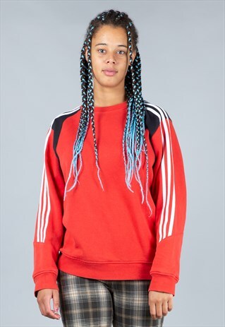 VINTAGE RED ADIDAS CREW NECK SWEATSHIRT
