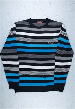 90s Pierre Cardin Blue Striped Knit Jumper - B2162