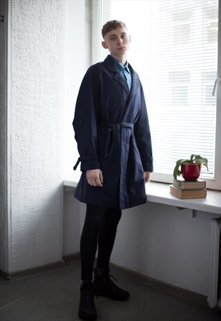 VINTAGE 80'S NAVY BELTED COAT