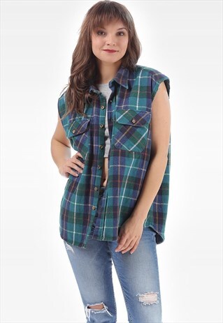 VINTAGE PLAID FLANNEL VEST