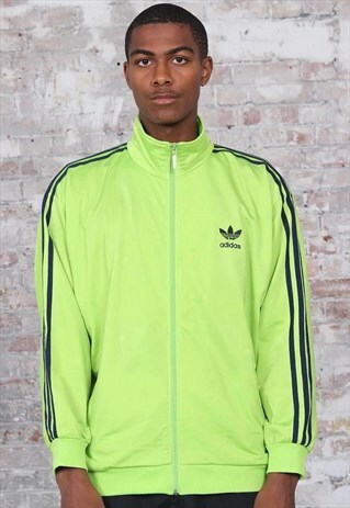 VINTAGE ADIDAS LOGO 3 STRIPE TRACK JACKET GREEN