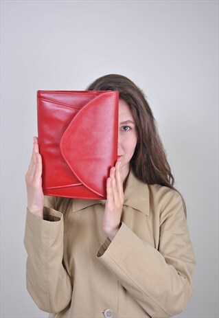 90S RED CLUTCH, VINTAGE EVENING PARTY BAG