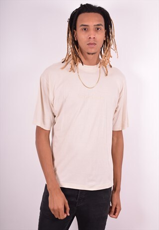 MARLBORO CLASSICS MENS VINTAGE T-SHIRT TOP MEDIUM BEIGE 90S
