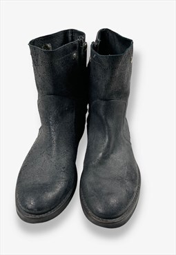 Vintage DIESEL Biker Boots Black UK 8 BV7435