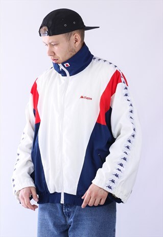 VINTAGE MENS KAPPA STRIPES LIGHTWEIGHT JACKET
