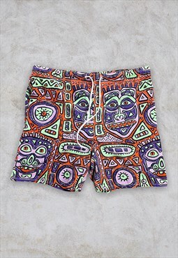 Vintage Crazy Print Patterned Shorts Aztec Debenhams Tribal