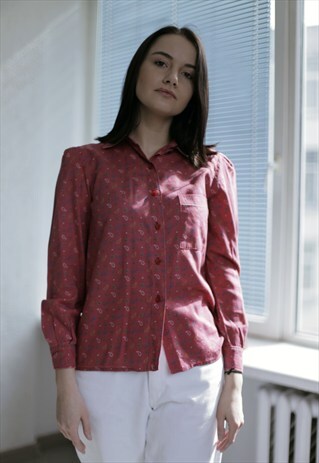 VINTAGE 70'S PINK PATTERNED SHIRT
