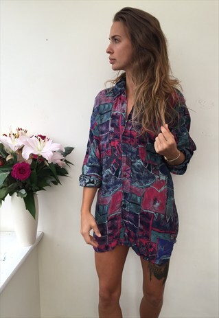 CRAZY PATTERN OVERSIZED UNISEX RETRO VINTAGE FESTIVAL SHIRT