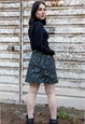 PAISLEY GREEN ONE BUTTON UP SKIRT 
