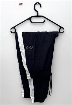 Nike nylon shell suit black joggers bottoms 32x28 