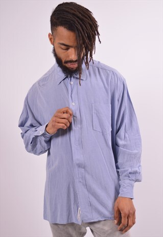 DOLCE & GABBANA MENS VINTAGE SHIRT 2XL BLUE 90S