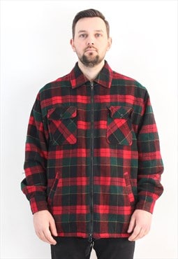 WOODSTOCK Flannel Fleece Lined Jacket Over Shirt XL Plaid