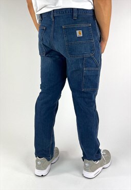 Vintage Blue Carhartt Cargo Trousers Pants Jeans