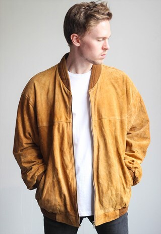 VINTAGE OVERSIZED SUEDE BOMBER JACKET