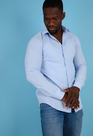 VINTAGE BOSS SHIRT IN BLUE NS05