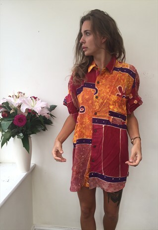 CRAZY PATTERN OVERSIZED UNISEX RETRO VINTAGE FESTIVAL SHIRT