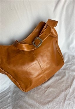Vintage Cognac Leather Bag Francesco Biasia 