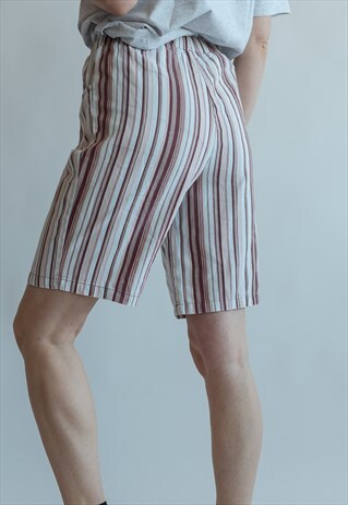 VINTAGE 80S STRIPE SHORTS WITH POCKETS