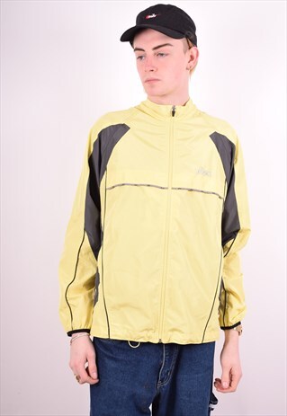 ASICS MENS VINTAGE JACKET MEDIUM YELLOW 90'S