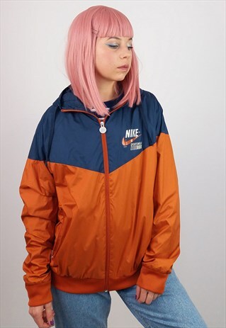 VINTAGE 90'S UNISEX TRACK JACKET ORANGE AND BLUE