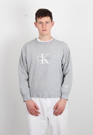 VINTAGE CALVIN KLEIN LIGHTWEIGHT SWEATSHIRT GREY