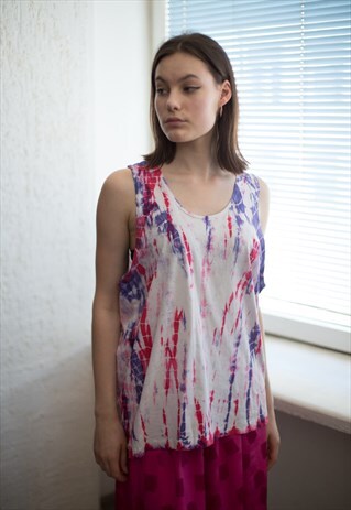 VINTAGE 90'S MULTICOLOUR ABSTRACT PRINT VEST