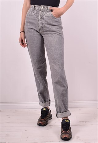 WOMENS VINTAGE JEANS W28 L34 GREY 90S