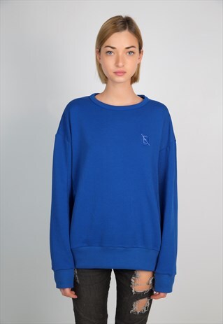 WITHOUT E PATCH BLUE SWEATSHIRT