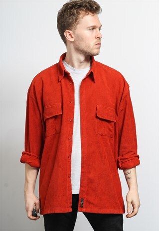 VINTAGE CORDUROY CORD SHIRT RED