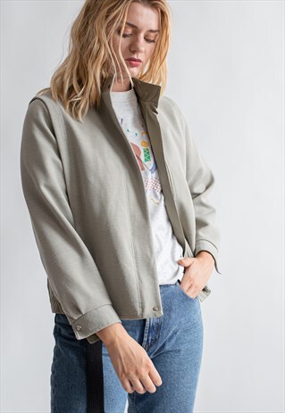 VINTAGE 70S SHORT MINIMALIST JACKET IN GREY