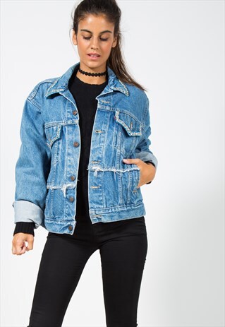 VINTAGE 80S LEVI'S EMBELLISHED DENIM JACKET / S1530