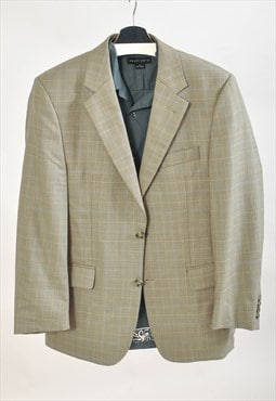 Vintage 00s checkered blazer jacket in beige