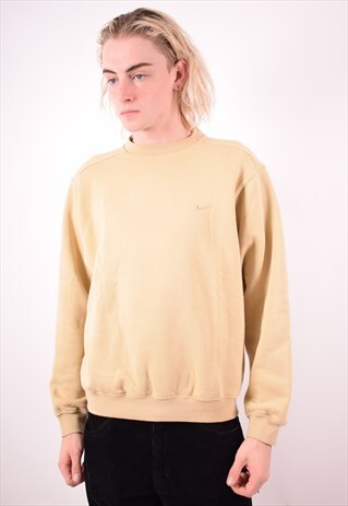 NIKE MENS VINTAGE SWEATSHIRT JUMPER SMALL KHAKI 90S