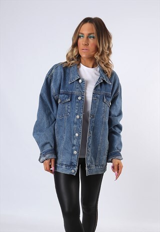 DENIM JACKET RACING HORSE OVERSIZED FITTED UK 18 - 20 (4CG)