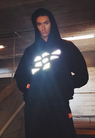 SHATTERED HOODIE BLACK OVERSIZED FIT