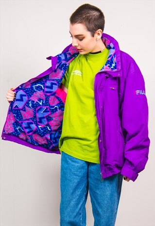 FILA MAGIC LINE VINTAGE 90'S PURPLE RARE SKI JACKET COAT