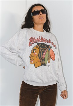 Vintage 80s NFL Blackhawks Graphic Sweatshirt