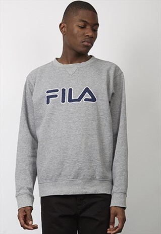 90'S VINTAGE FILA GREY LOGO SWEATER