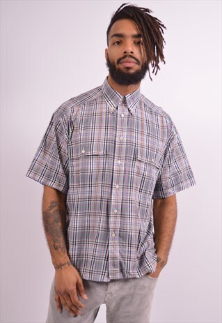 VALENTINO MENS VINTAGE SHIRT LARGE MULTI CHECK 90S