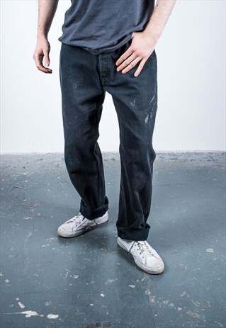 VINTAGE BLACK LEVI'S 501 PAINT JEANS