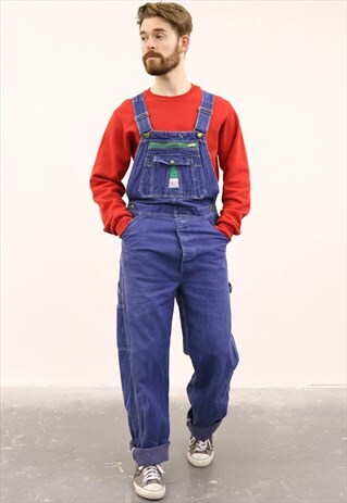 VINTAGE BLUE DENIM DUNGAREES
