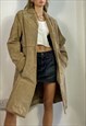 VINTAGE Y2K SUEDE COAT LONG SHEEPSKIN FLEECE CREAM