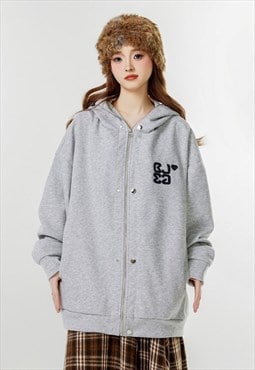 Extreme zipper hoodie gorpcore pullover preppy jumper grey