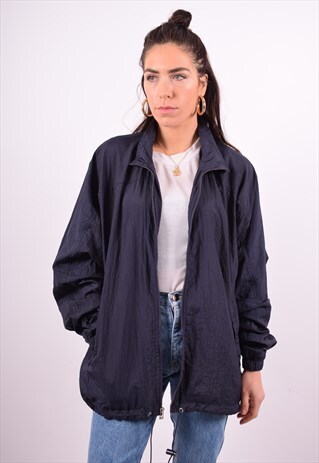 CHAMPION WOMENS VINTAGE JACKET LARGE NAVY BLUE 90'S