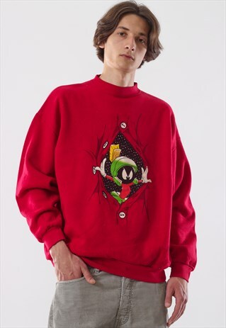 90'S VINTAGE MENS LONEY TUNES MARVIN MARTIAN SWEATSHIRT