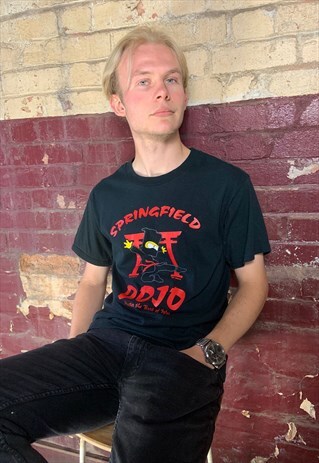 VINTAGE 1990S BLACK BART SIMPSONS PRINT T-SHIRT
