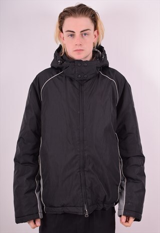 CHAMPION MENS VINTAGE PADDED JACKET XL BLACK 90S