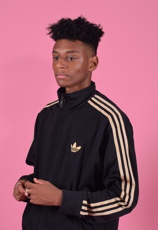 ADIDAS BLACK AND GOLD TRACK JACKET